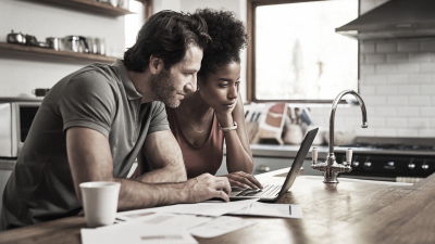 Couple doing research